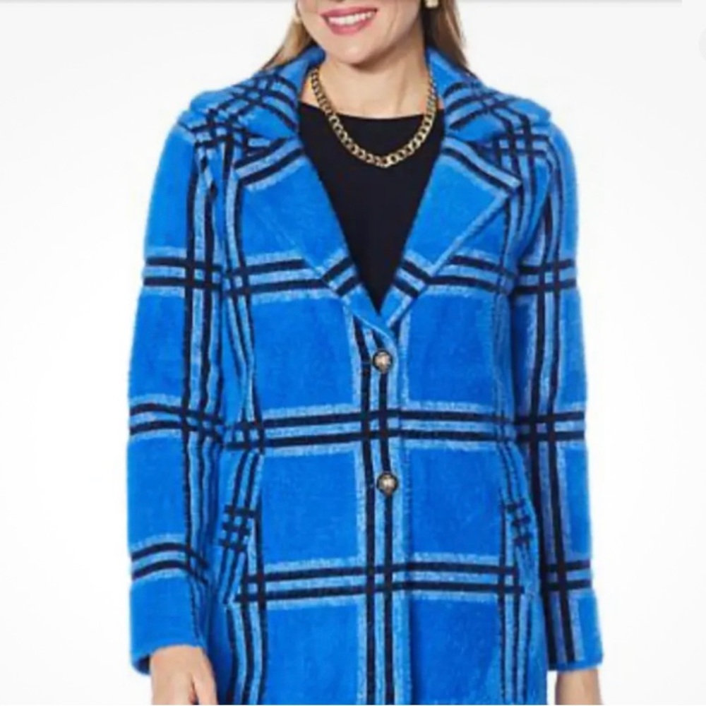 💥NWT NVLT Coatigan Jacket Blue Black Size Small